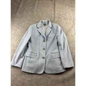 LL Bean Blazer Women's 10P Wool Cashmere Blend Vintage Jacket USA Blue Old Money